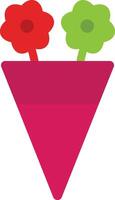A flower bouquet in a pink triangle vector
