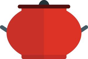 Red pot with lid on white background vector