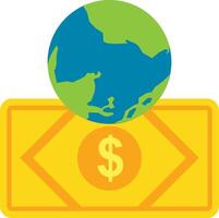 Money and earth icon vector