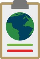 Clipboard with earth icon illustration vector