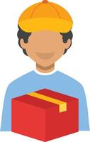 A man holding a box with a red ribbon vector
