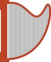 A harp with a red and black stripe vector