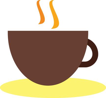 A cup of coffee with a yellow background