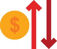 Increase and Decrease in Rate icon image. Suitable for mobile apps, web apps and print media. vector