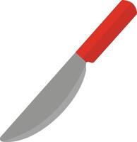 A knife with a red handle on a white background vector