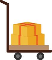 A cart with boxes on it vector