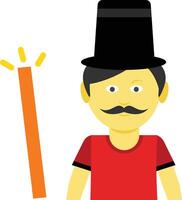 A man with a mustache and a top hat vector