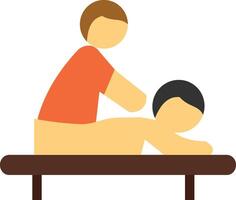 A man is getting a massage from another man vector