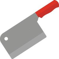 A large knife with a red handle on a white background vector
