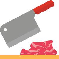 A knife and meat on a white background vector
