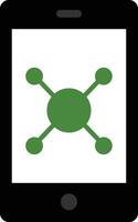 Mobile app icon with green circles vector