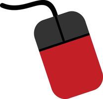 A red and black computer mouse vector