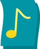 A music note icon with a yellow note vector