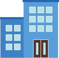 A blue building with windows and doors vector