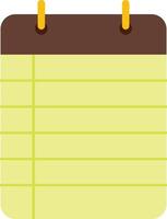 A yellow notepad with a pen on it vector