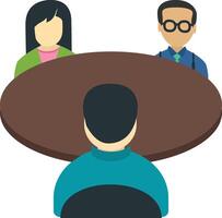 A group of people sitting around a table vector