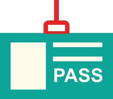 Pass icon with a red handle vector