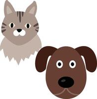 A cat and dog are shown together on a white background vector