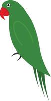 A green parrot with a red beak vector