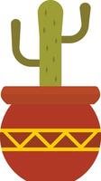 A cactus plant in a pot on a white background vector
