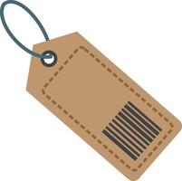 A brown paper tag with a barcode vector