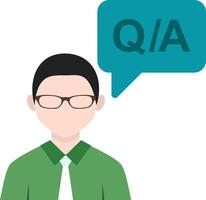 Qa with a man in glasses vector