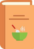 A book with soup and spoon on it vector