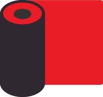 A red roll of paper with a black center vector