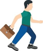 Man walking with briefcase vector