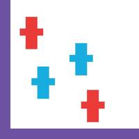 A purple square with four red and blue crosses vector