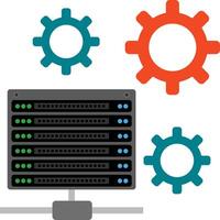 Server with gears and cogs vector
