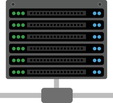 A server rack with multiple servers on it vector