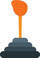 A flat icon of a torch on top of a mountain vector