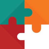 A colorful puzzle piece with four pieces vector