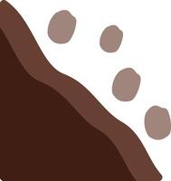 A brown hill with footprints and a rock vector