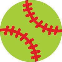 A softball ball with red stitching on it vector