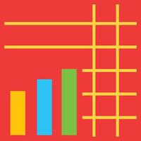 A graph with a bar chart on it vector