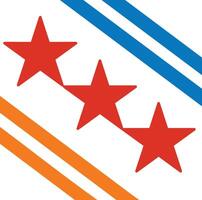 The chicago flag with three stars vector