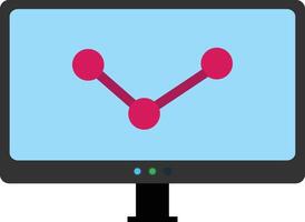 A computer monitor with a graph on it vector