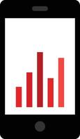 A smartphone with a bar chart on the screen vector
