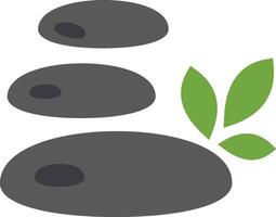 A stack of stones with green leaves vector