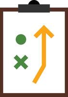 Clipboard with an arrow and a green arrow vector
