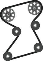 A timing belt and gear on a white background vector