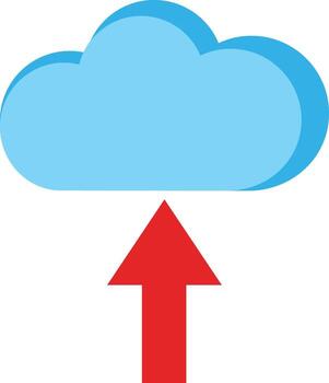 A cloud with an arrow pointing up vector
