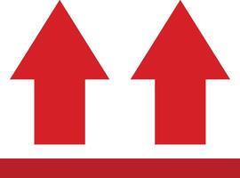 Two red arrows pointing up on a white background vector