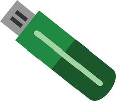 A green usb stick with a black and white background vector
