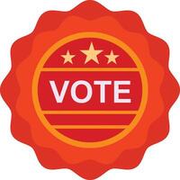 A red badge with the word vote on it vector