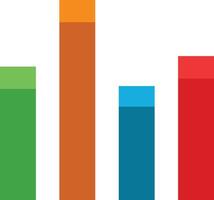 A colorful bar chart with different colors vector