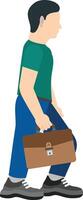 A cartoon man carrying a briefcase vector