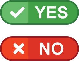Yes and no buttons on a white background vector
